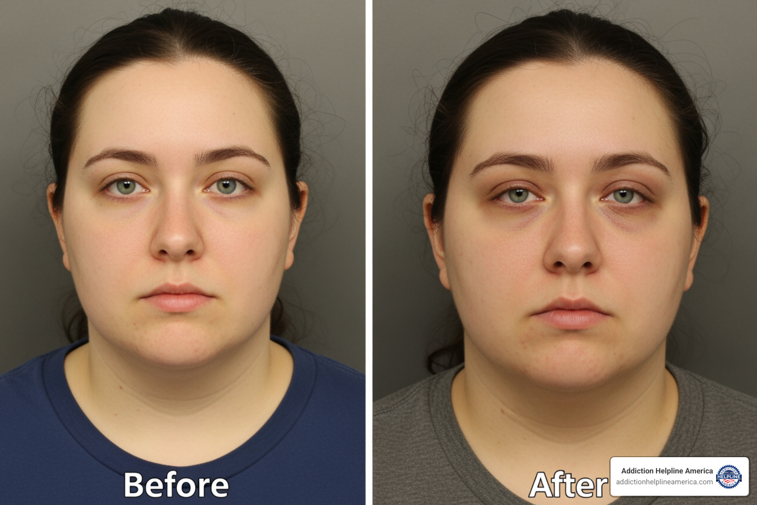 before/after photo showing less obvious but significant changes like skin pallor, weight loss, and listless eyes - people before and after drugs