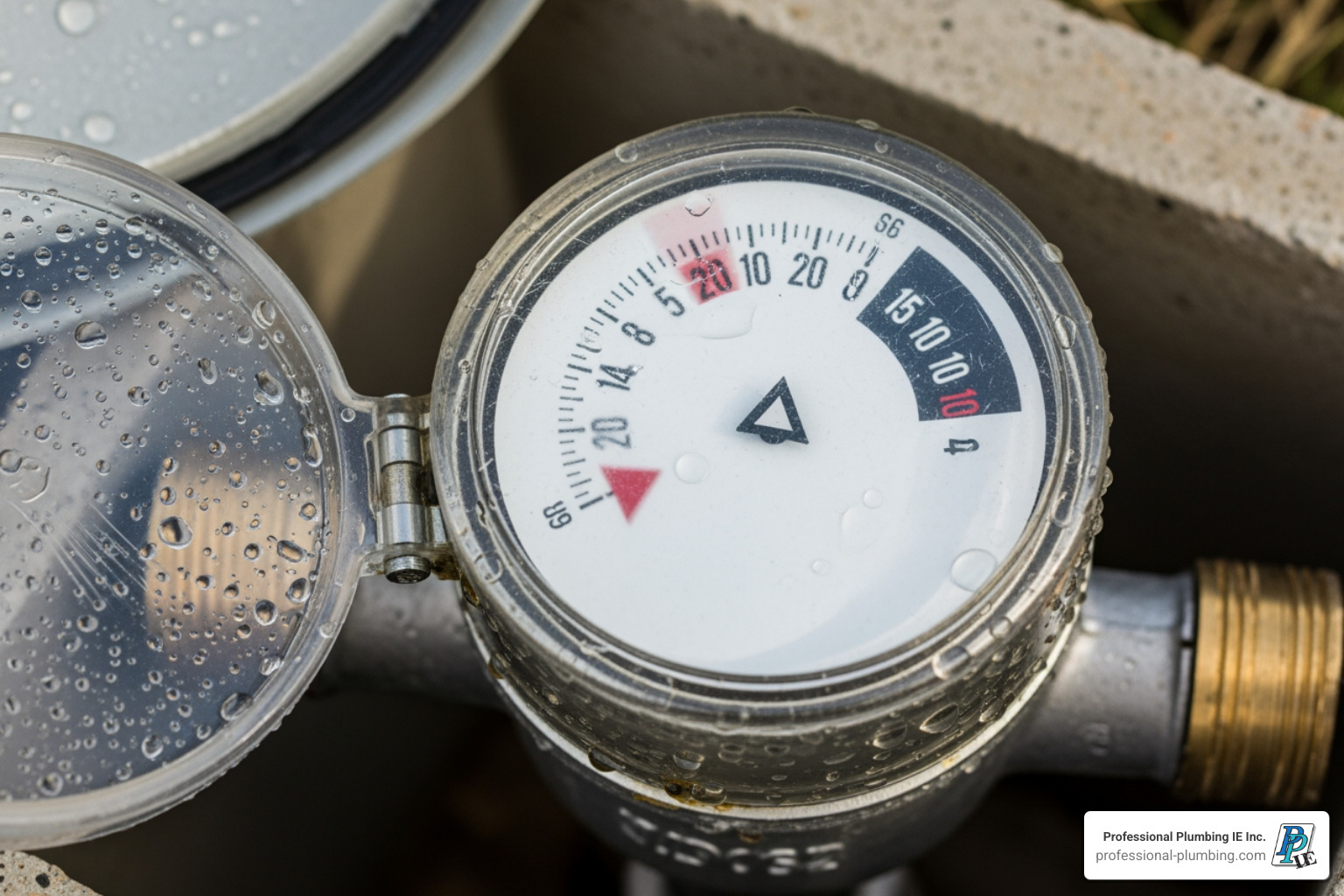 water meter dial spinning - Slab leak repair Riverside