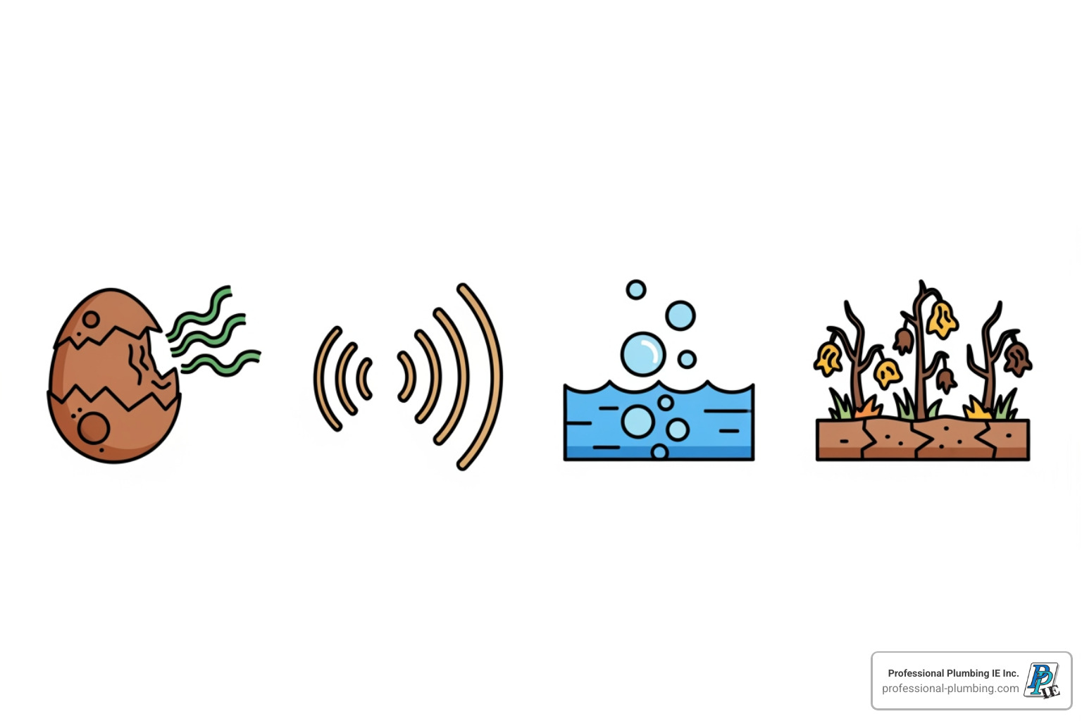 icons representing the signs of a gas leak (rotten egg, hissing sound, bubbling water, dead plants) - natural gas lines in my area icons representing the signs of a gas leak (rotten egg, hissing sound, bubbling water, dead plants) - natural gas lines in my area