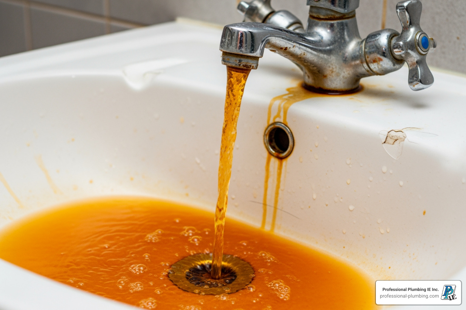 discolored, rusty water coming from a tap - hot water heater repair discolored, rusty water coming from a tap - hot water heater repair