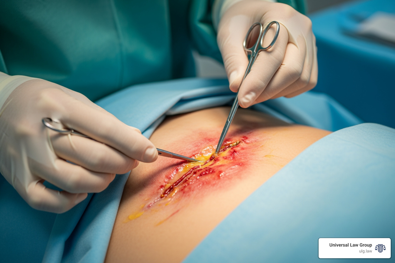 three types of surgical site infections (superficial, deep, organ/space) - surgical complications