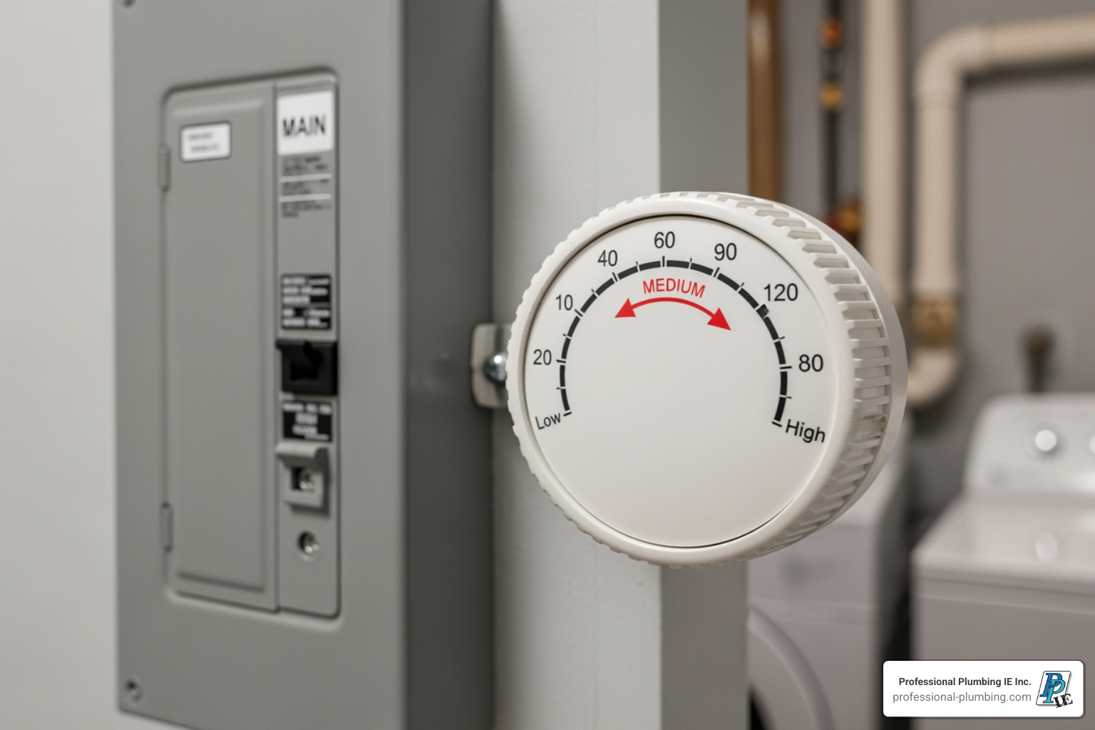 water heater thermostat and breaker box - hot water tank service water heater thermostat and breaker box - hot water tank service