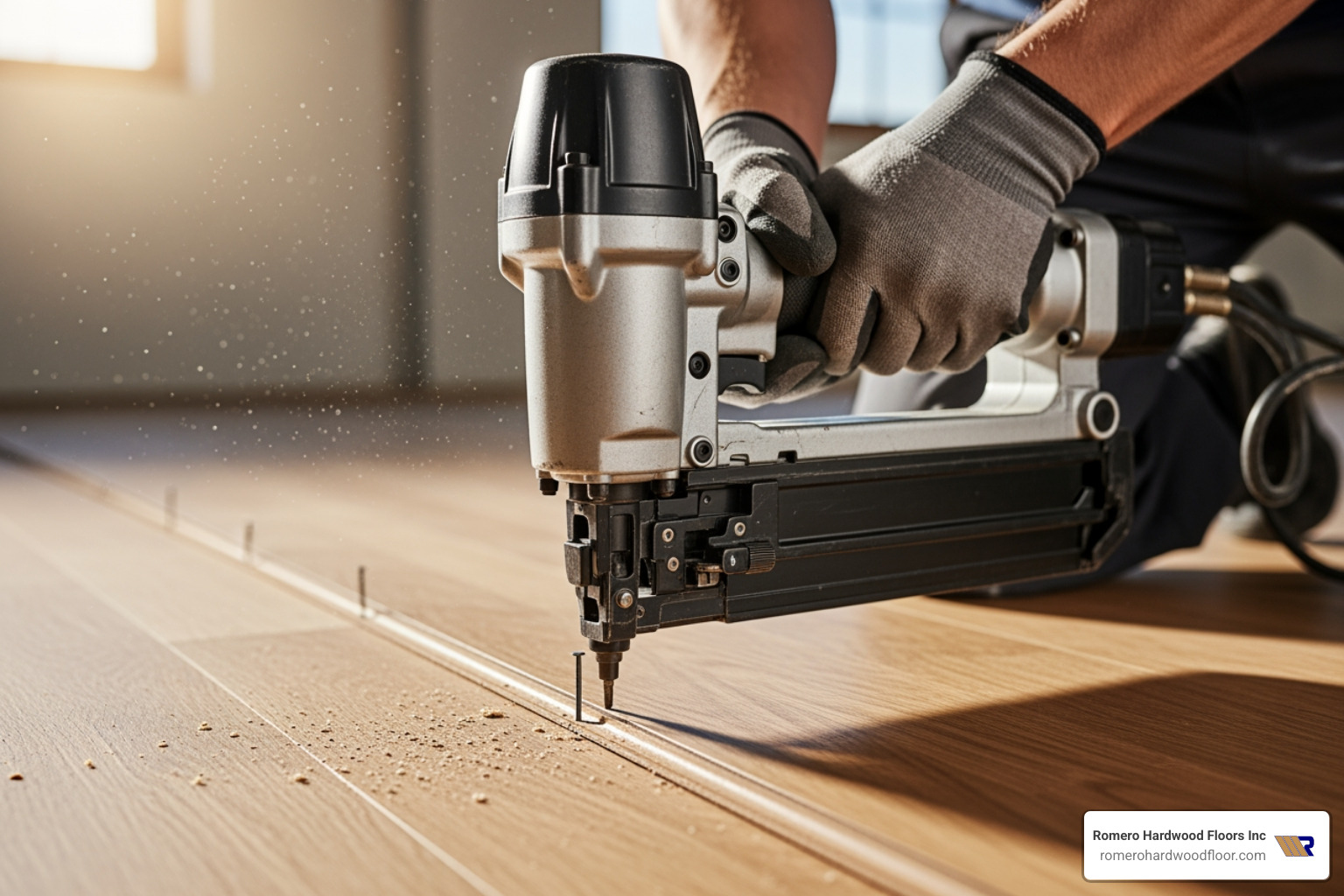 professional installer using specialized tools on a hardwood floor - floor installation contractor professional installer using specialized tools on a hardwood floor - floor installation contractor