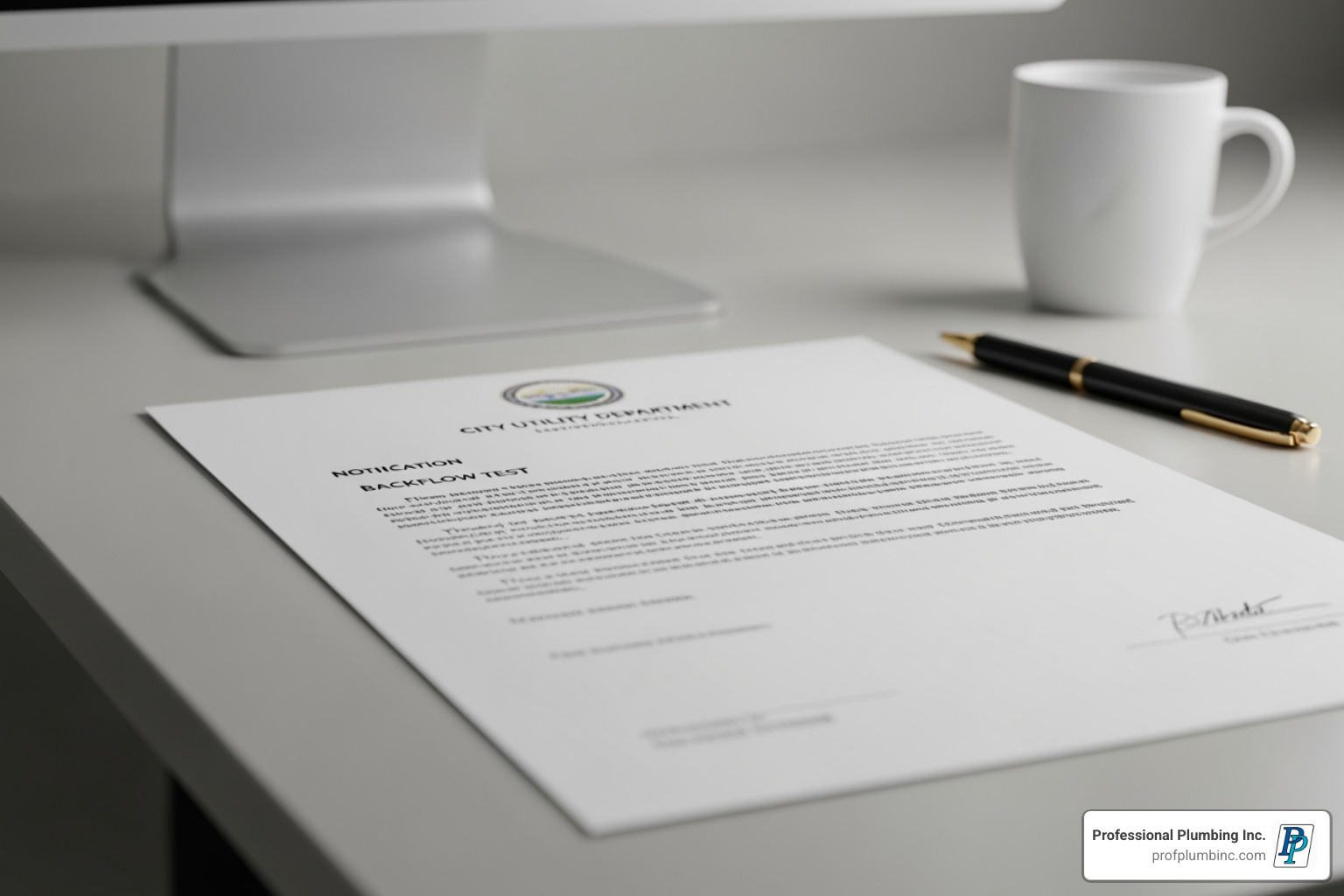 an official backflow test notification letter from the City of Huntington Beach - Backflow testing Huntington Beach