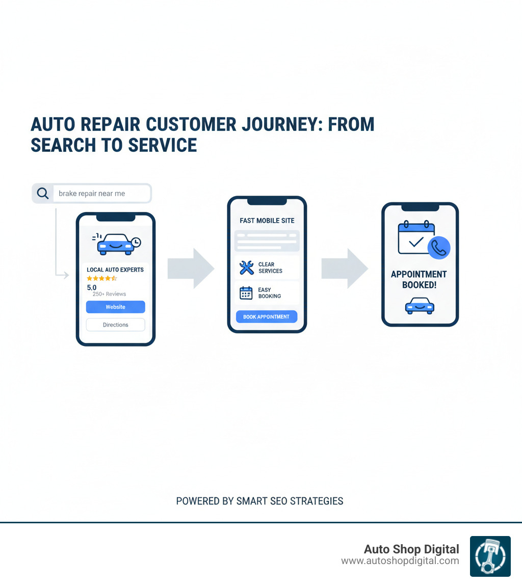 infographic showing the customer journey from searching 