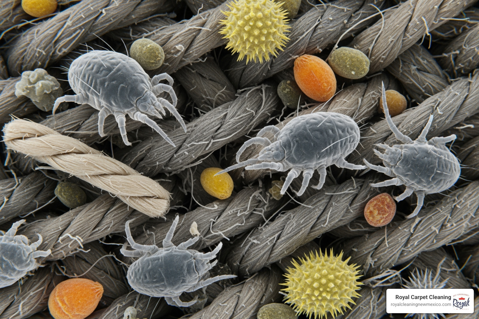 microscopic dust mites and pollen in carpet fibers - can carpet cleaning cause allergies