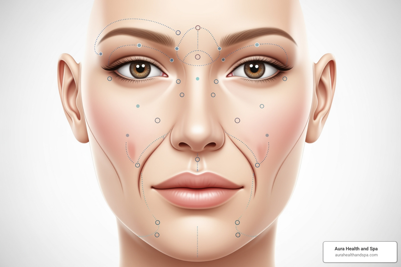common injection sites for neurotoxins and dermal fillers - Non-surgical wrinkle treatment