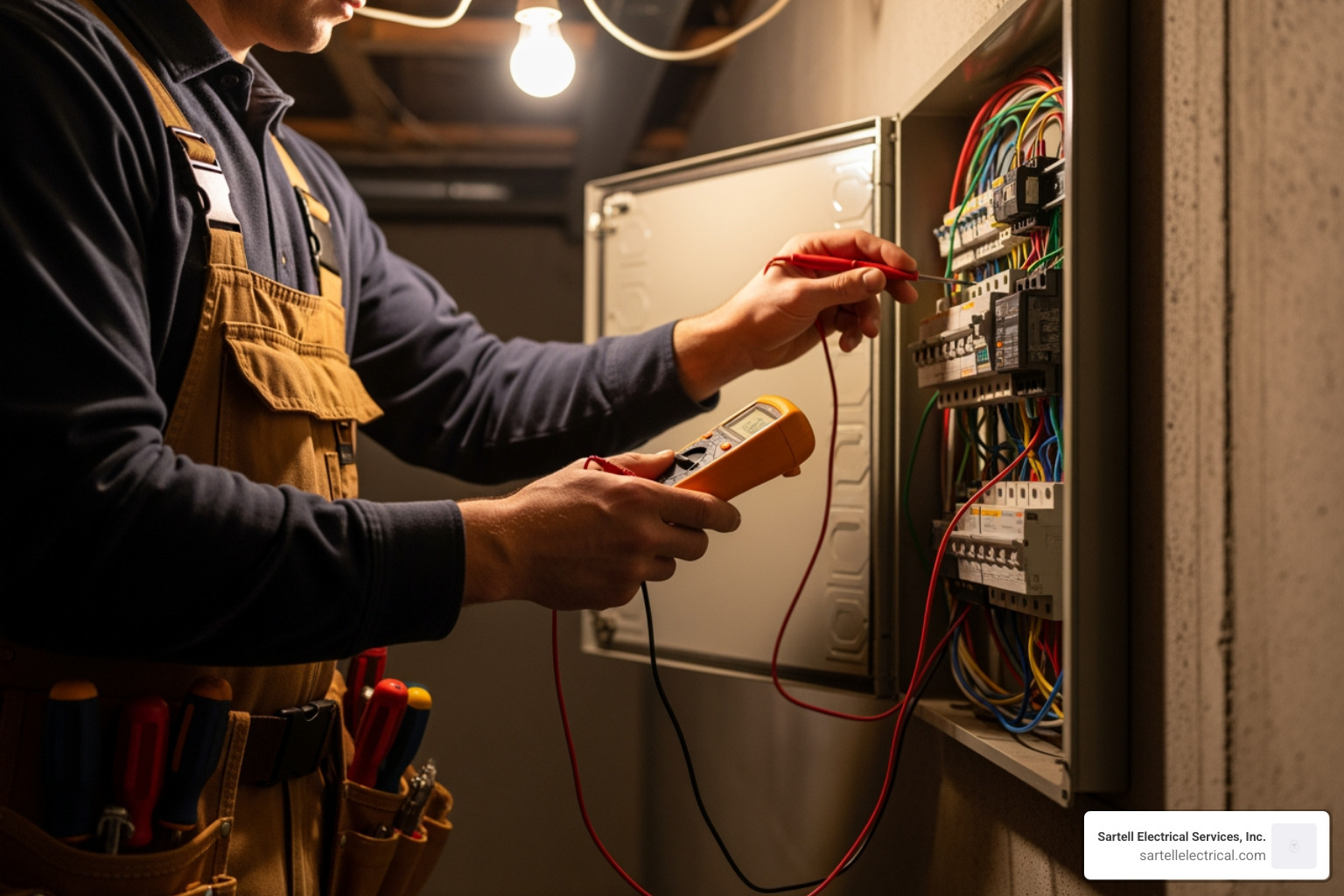 electrician inspecting an electrical panel - Electrical Service Upgrades electrician inspecting an electrical panel - Electrical Service Upgrades