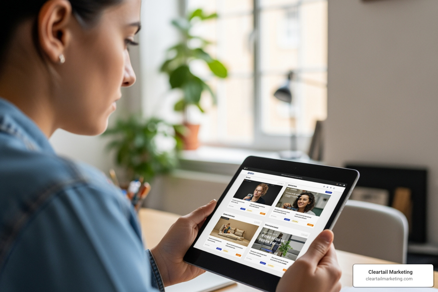 PERSON COMPARING AD POSTING WEBSITES ON A TABLET - POSTING AN AD