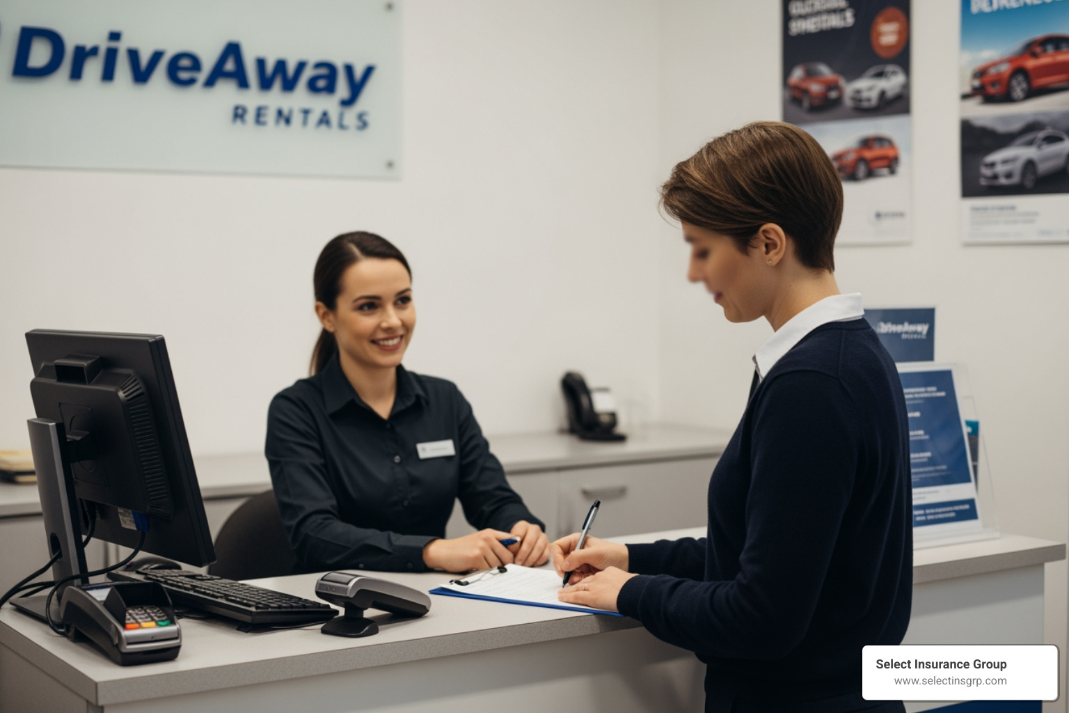 person renting a car at a counter - non driver on car insurance