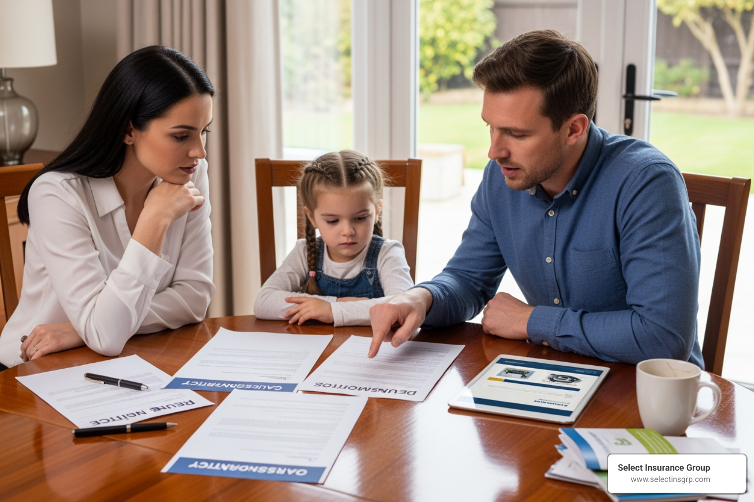 family looking at a car insurance policy together - non driver on car insurance