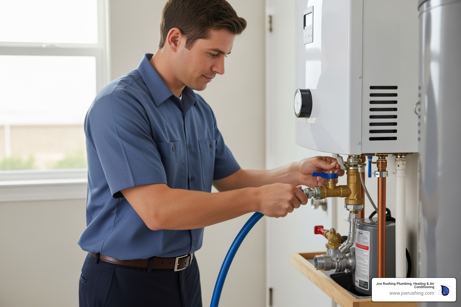 Infographic showing the water heater flushing process: Step 1 - Technician arrives and inspects unit safety, Step 2 - Power and water supply shut off, Step 3 - Drain valve opened and sediment flushed out, Step 4 - Tank refilled and system tested, Step 5 - Hot water restored. Benefits shown include extended water heater lifespan, improved energy efficiency, elimination of banging noises, and prevention of costly breakdowns. - 24 hour water heater flushing in lubbock, tx Infographic showing the water heater flushing process: Step 1 - Technician arrives and inspects unit safety, Step 2 - Power and water supply shut off, Step 3 - Drain valve opened and sediment flushed out, Step 4 - Tank refilled and system tested, Step 5 - Hot water restored. Benefits shown include extended water heater lifespan, improved energy efficiency, elimination of banging noises, and prevention of costly breakdowns. - 24 hour water heater flushing in lubbock, tx