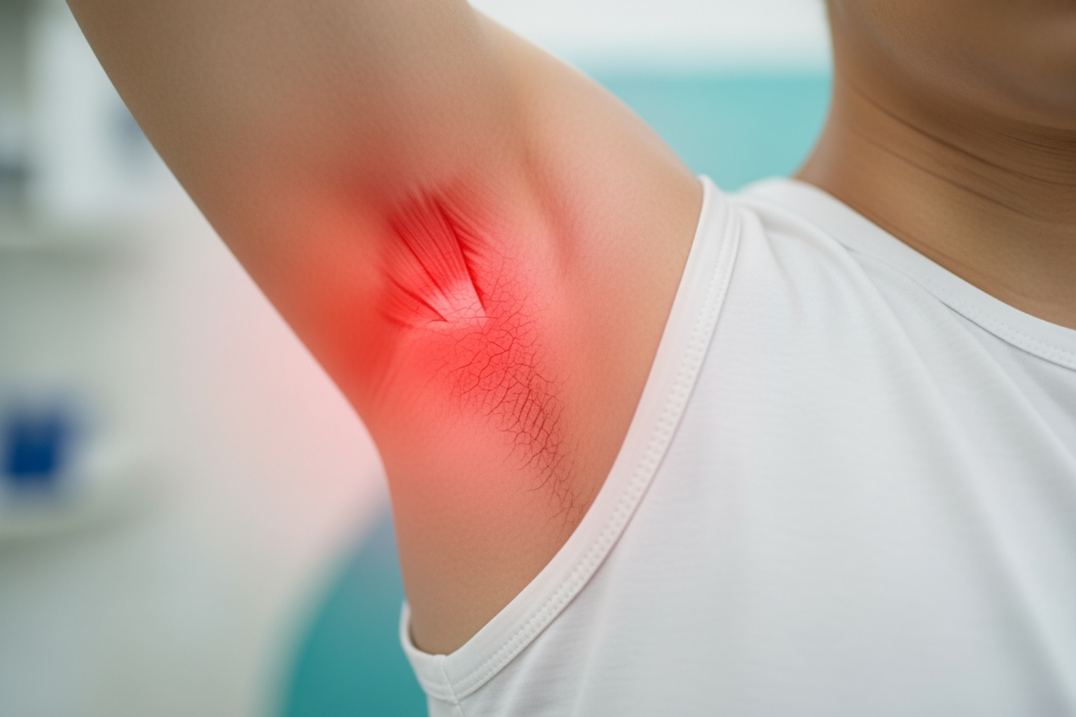 image illustrating the three grades of muscle strain - armpit muscle pain