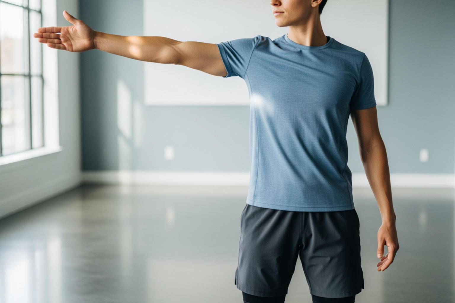 person performing arm circles - shoulder soreness after workout