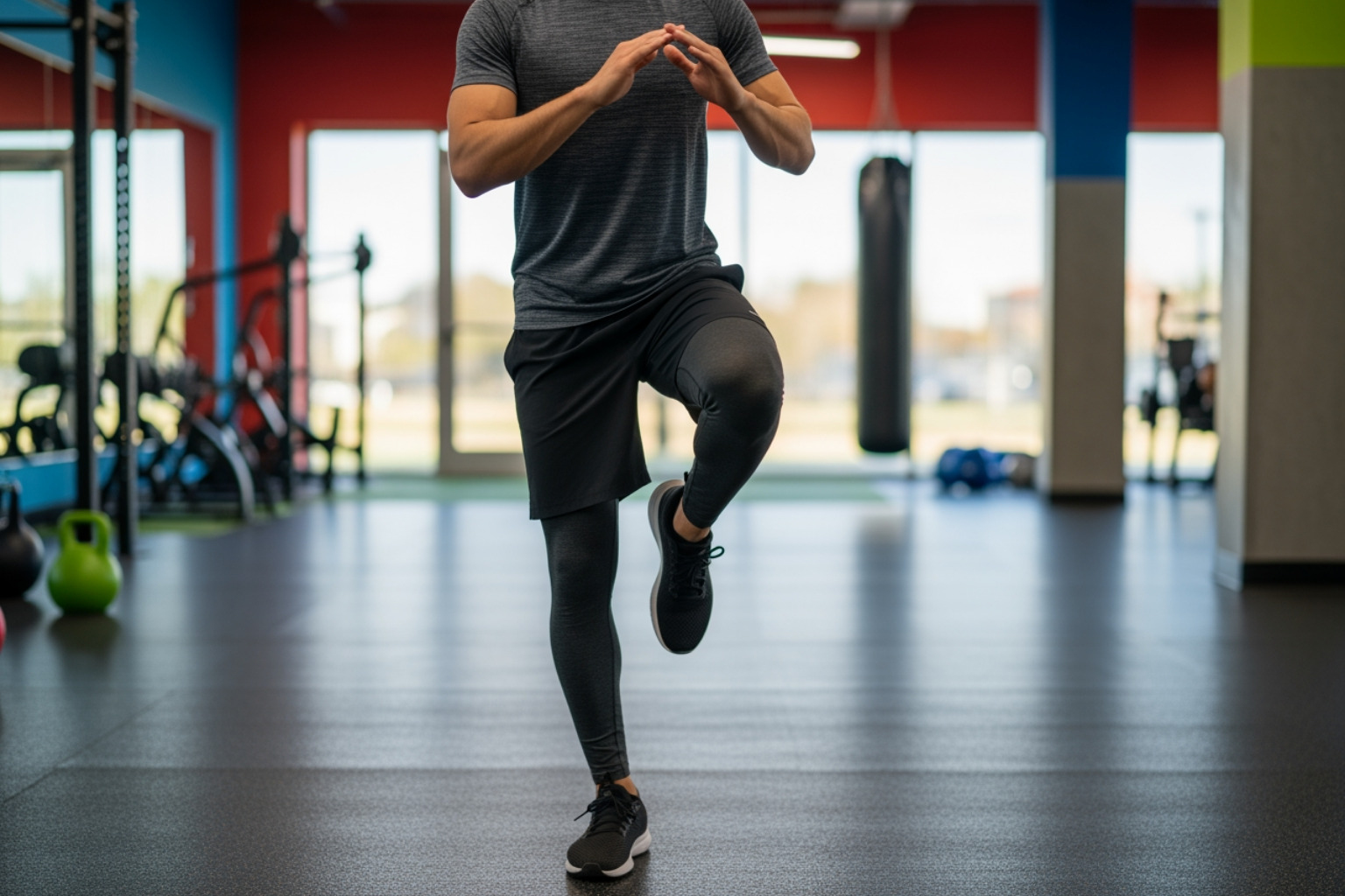 A person doing dynamic stretches as a warm-up - extreme soreness after working out