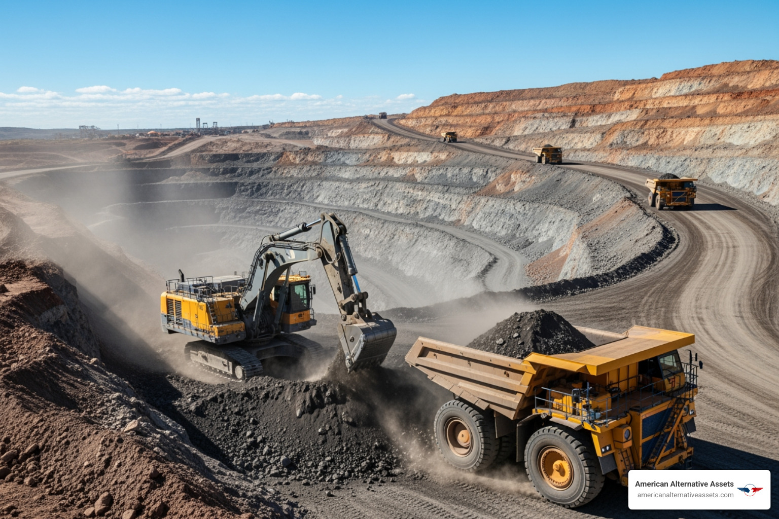 mine operation with heavy machinery - best silver stocks to invest in