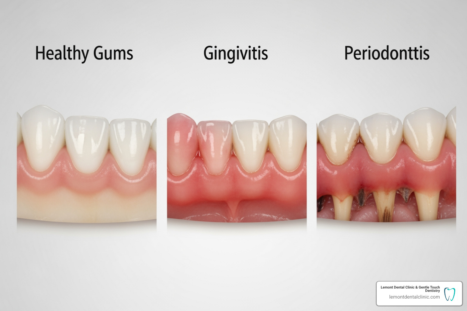 progression from healthy gums to gingivitis and periodontitis - brushing teeth progression from healthy gums to gingivitis and periodontitis - brushing teeth