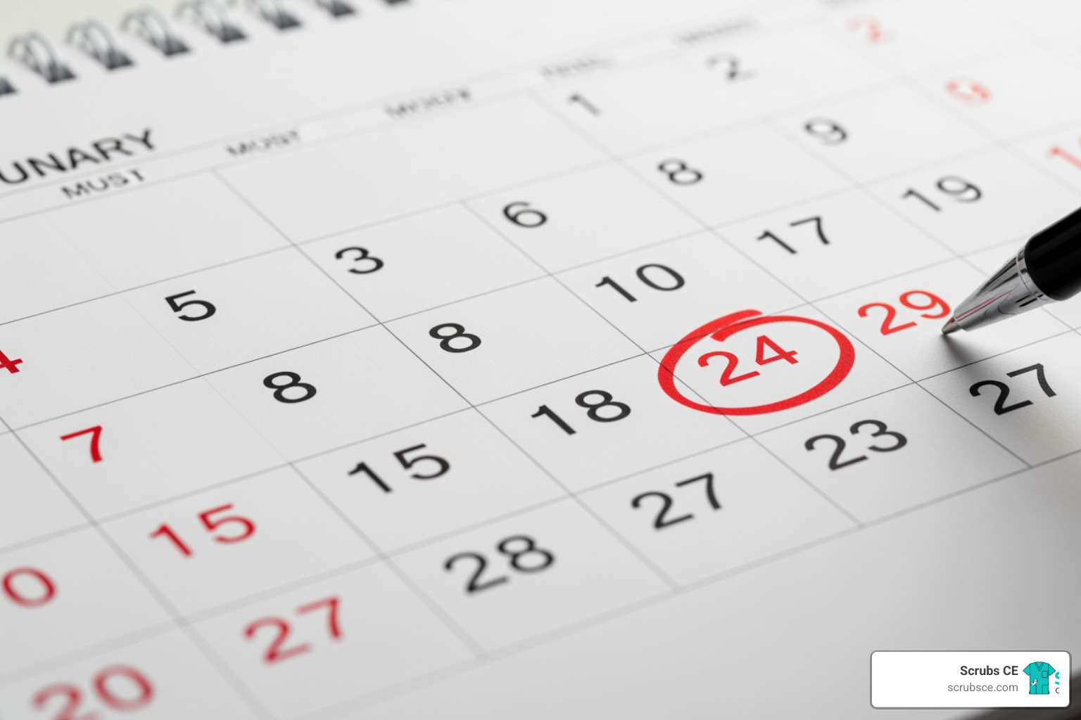 calendar with circled date labeled "License Renewal" - free mammo ceus calendar with circled date labeled "License Renewal" - free mammo ceus