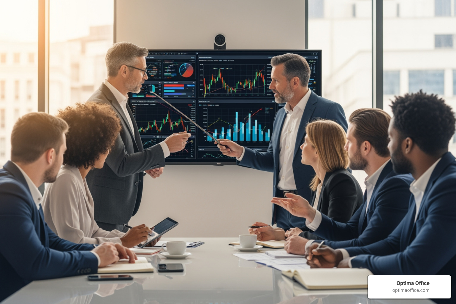 Team collaborating on financial charts - fractional cfo bookkeeping Team collaborating on financial charts - fractional cfo bookkeeping