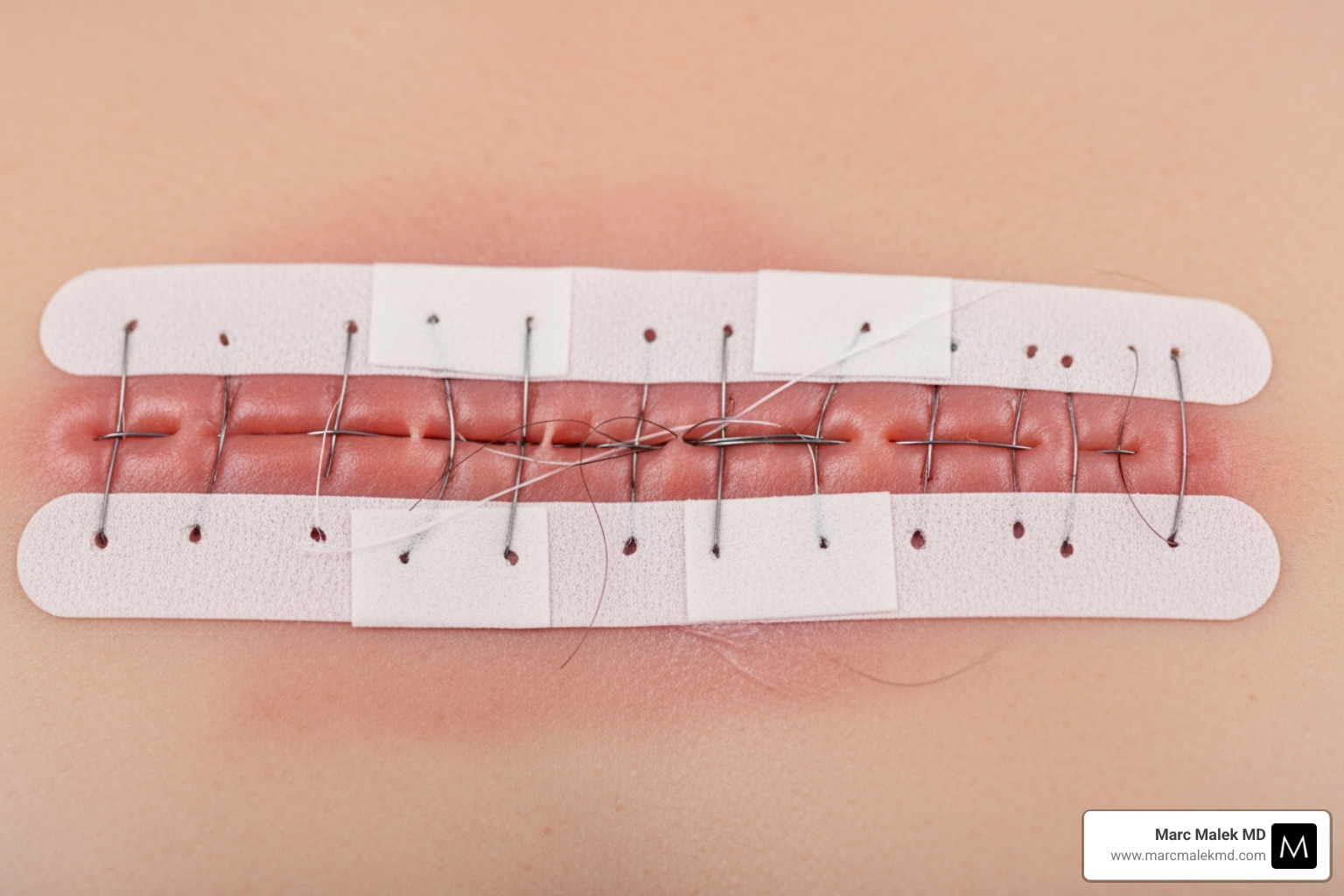fresh post-operative breast reduction incision with sutures/steri-strips - breast reduction scar fresh post-operative breast reduction incision with sutures/steri-strips - breast reduction scar
