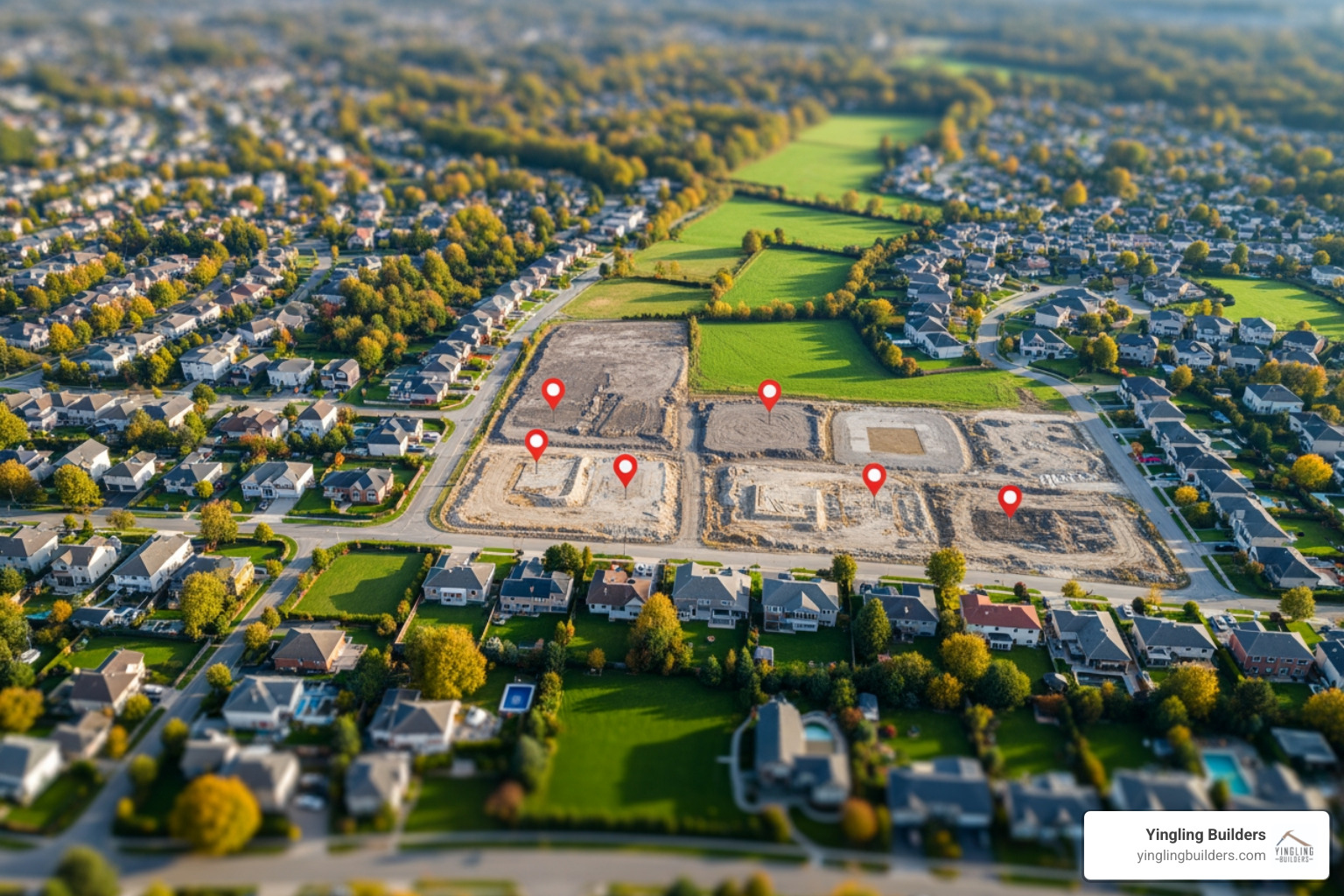 map with pins indicating new development areas - builder open houses near me