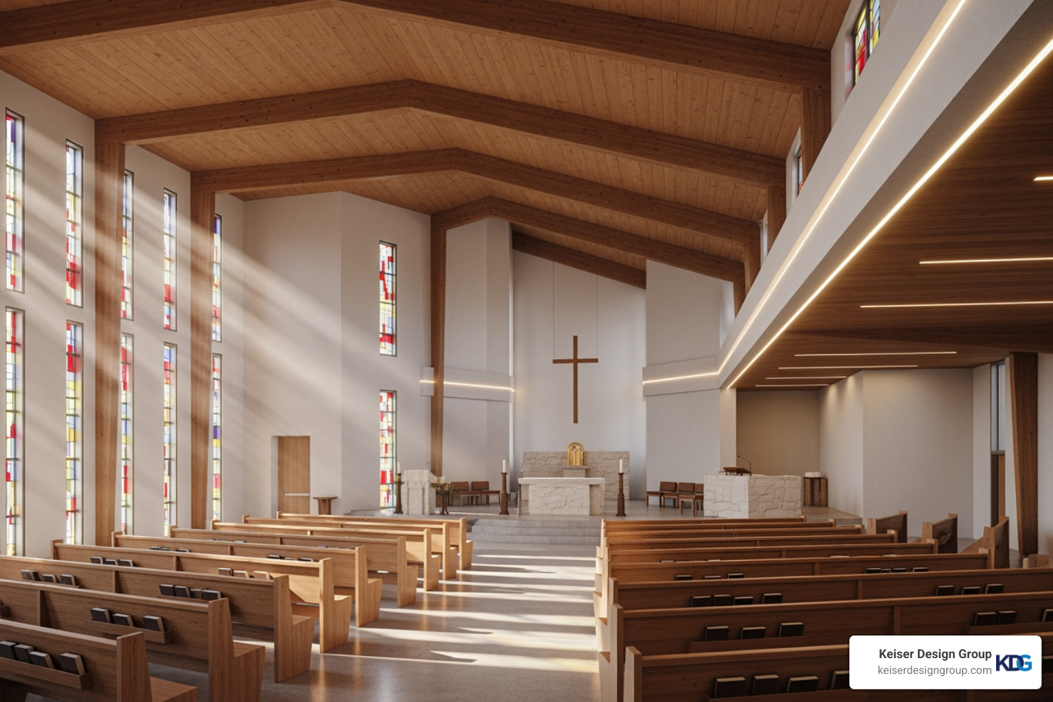 A detailed architectural rendering of a church sanctuary - Church construction planning A detailed architectural rendering of a church sanctuary - Church construction planning