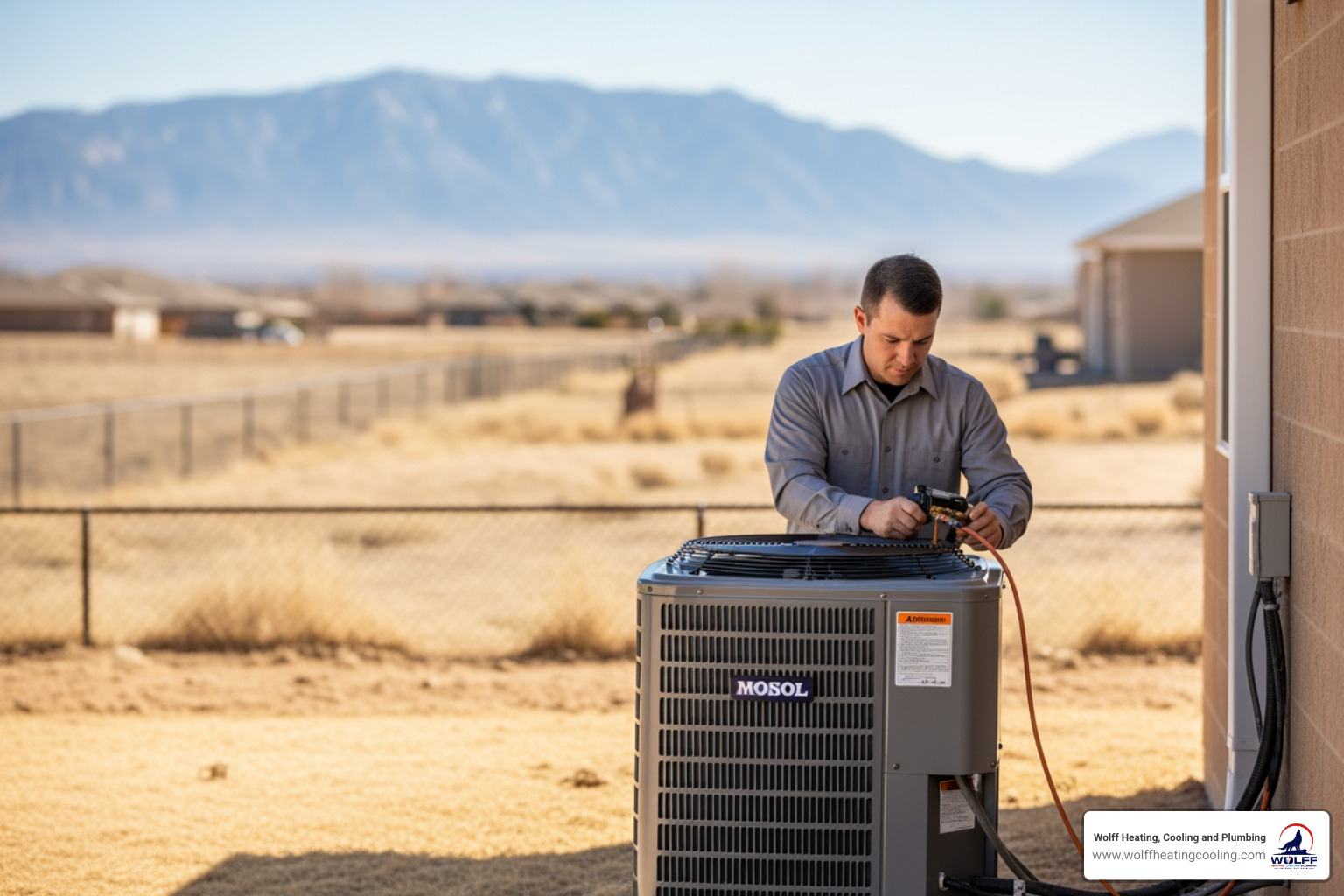 Infographic showing the annual maintenance cycle for Rio Rancho heat pumps, with spring tune-up tasks on the left (cooling system prep, coil cleaning, refrigerant check) and fall tune-up tasks on the right (heating system prep, electrical inspection, thermostat calibration), connected by arrows indicating twice-yearly service schedule, with benefits listed in center: lower energy bills, extended lifespan, fewer repairs, and consistent comfort - heat pump maintenance rio rancho nm Infographic showing the annual maintenance cycle for Rio Rancho heat pumps, with spring tune-up tasks on the left (cooling system prep, coil cleaning, refrigerant check) and fall tune-up tasks on the right (heating system prep, electrical inspection, thermostat calibration), connected by arrows indicating twice-yearly service schedule, with benefits listed in center: lower energy bills, extended lifespan, fewer repairs, and consistent comfort - heat pump maintenance rio rancho nm