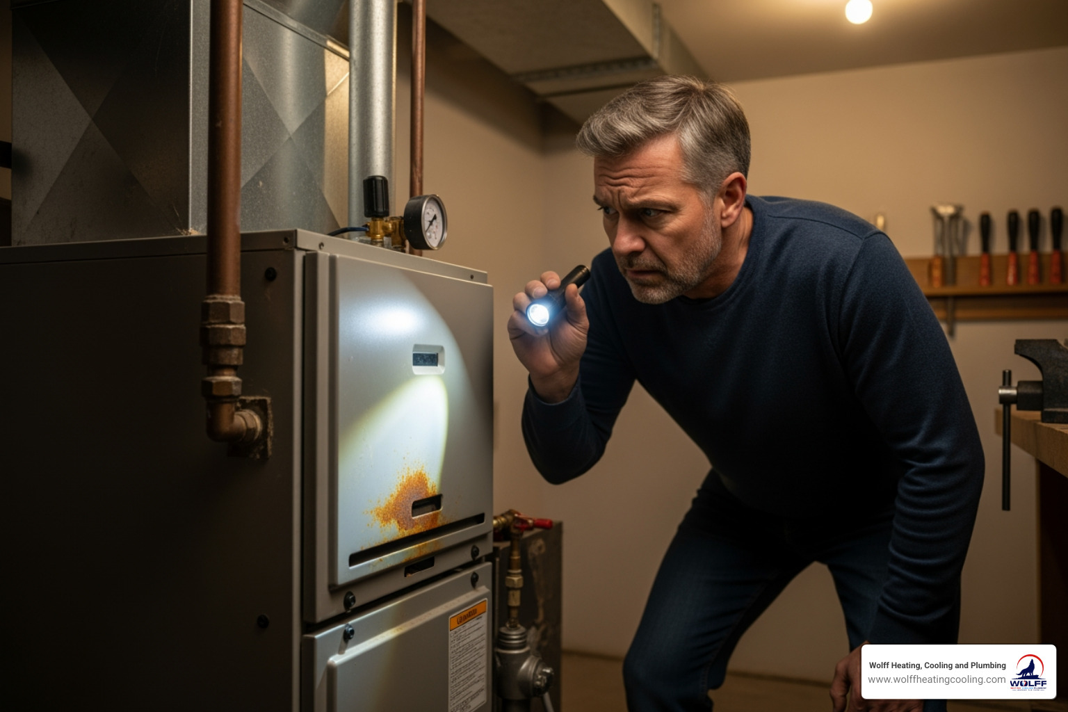 Infographic showing the top 5 signs your furnace needs repair: 1) Strange noises like banging or squealing, 2) Yellow pilot light instead of blue, 3) Uneven heating throughout your home, 4) Sudden increase in energy bills, 5) Frequent on-off cycling - furnace repair in albuquerque, nm Infographic showing the top 5 signs your furnace needs repair: 1) Strange noises like banging or squealing, 2) Yellow pilot light instead of blue, 3) Uneven heating throughout your home, 4) Sudden increase in energy bills, 5) Frequent on-off cycling - furnace repair in albuquerque, nm