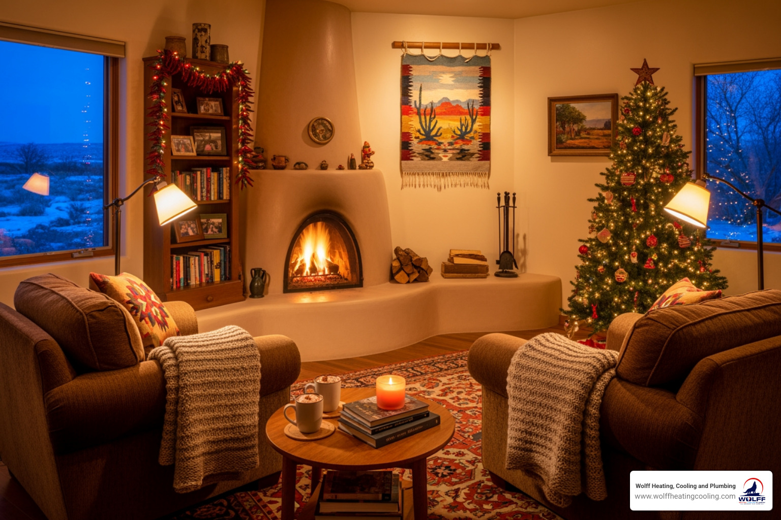 Cozy family living room in Albuquerque home during winter - affordable furnace installation in albuquerque, nm Cozy family living room in Albuquerque home during winter - affordable furnace installation in albuquerque, nm