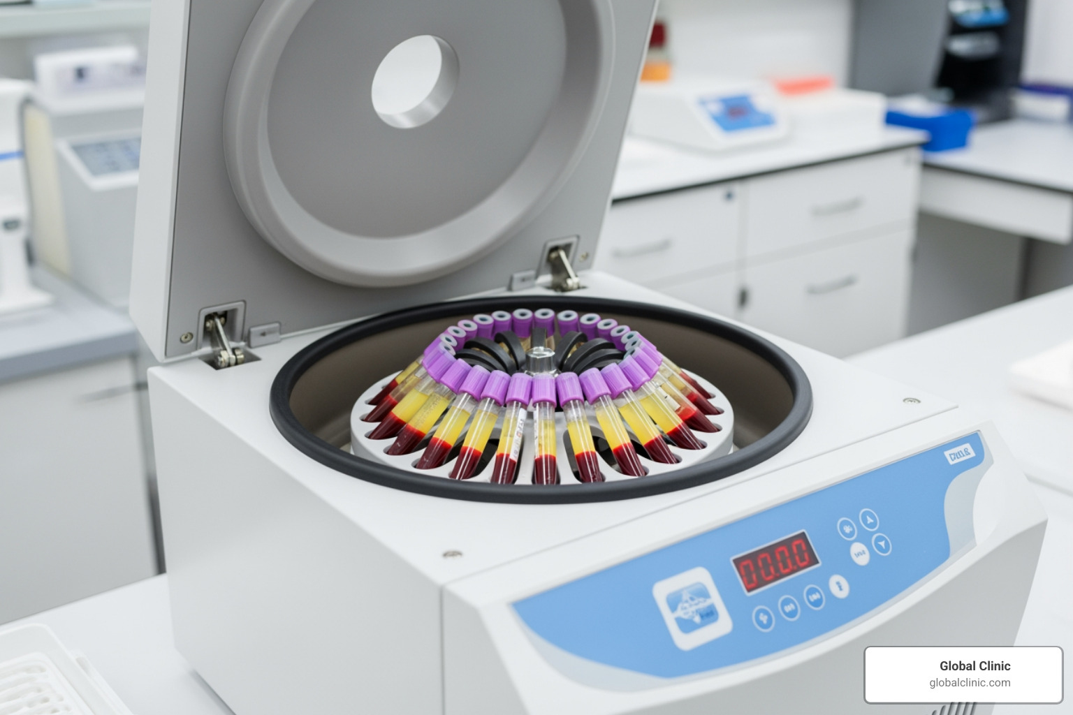blood separation process in a centrifuge - platelet plasma facial
