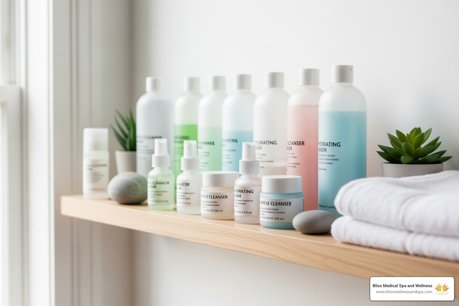 curated shelf with aesthetically pleasing, unbranded cleanser bottles - best salicylic acid cleanser curated shelf with aesthetically pleasing, unbranded cleanser bottles - best salicylic acid cleanser