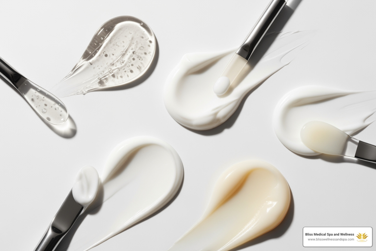 curated selection of eye cream textures on a clean background - eye cream for dark circles curated selection of eye cream textures on a clean background - eye cream for dark circles