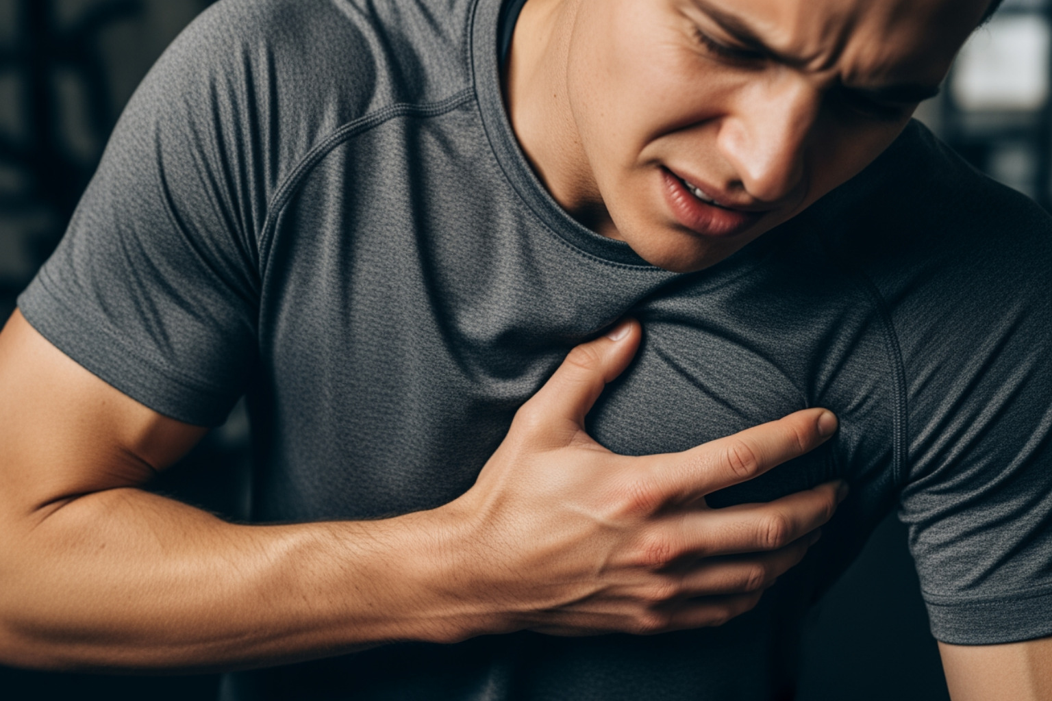 An athlete clutching their side in pain, indicating discomfort in the serratus anterior region - serratus muscle pain