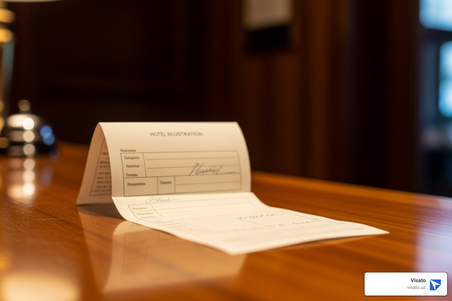 Hotel registration slip in Uzbekistan - visa for uzbekistan for indian citizens