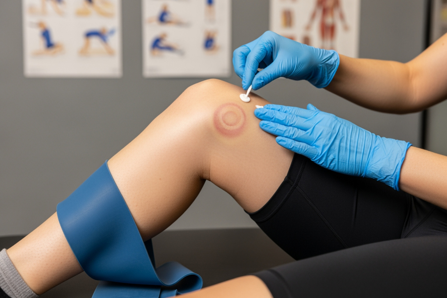Illustration showing the three grades of hamstring tears: Grade 1 (mild strain), Grade 2 (partial tear), and Grade 3 (complete tear) - treatment for pulled hamstring injury