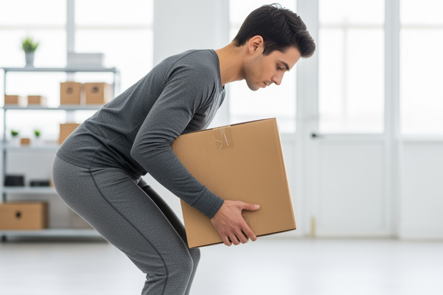 person demonstrating correct lifting posture - torn trap muscle treatment person demonstrating correct lifting posture - torn trap muscle treatment