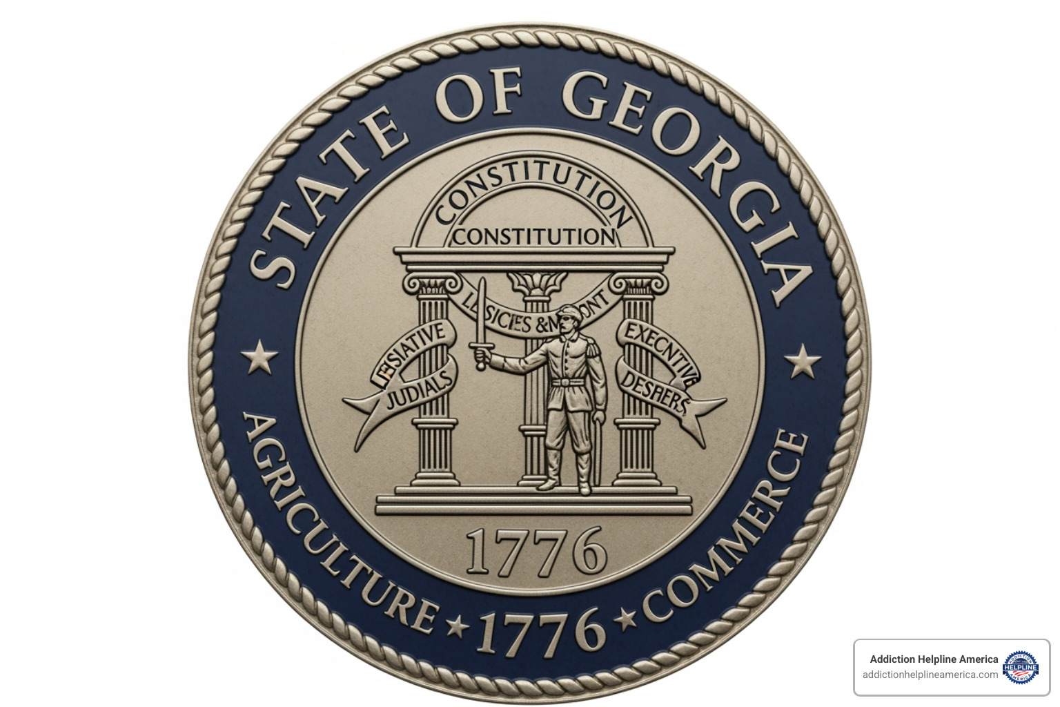 A Georgia state seal or funding document - Free Alcohol and Drug Rehab Centers in Georgia