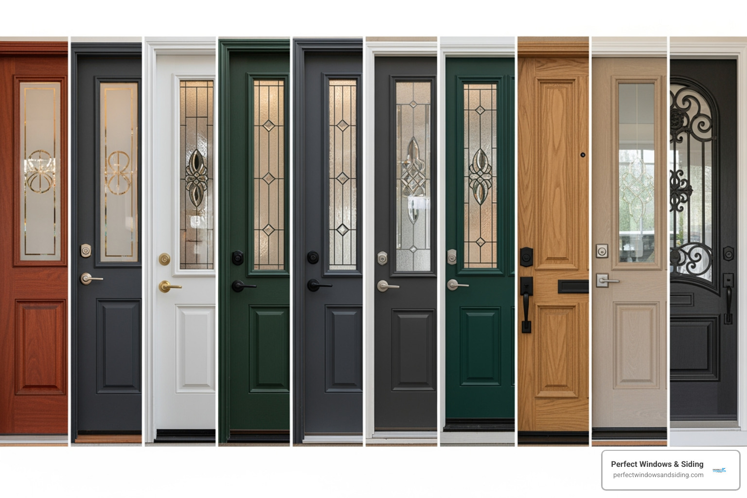 A collection of custom entry doors showcasing various glass inserts, decorative panels, and hardware finishes - replacement doors chicago A collection of custom entry doors showcasing various glass inserts, decorative panels, and hardware finishes - replacement doors chicago