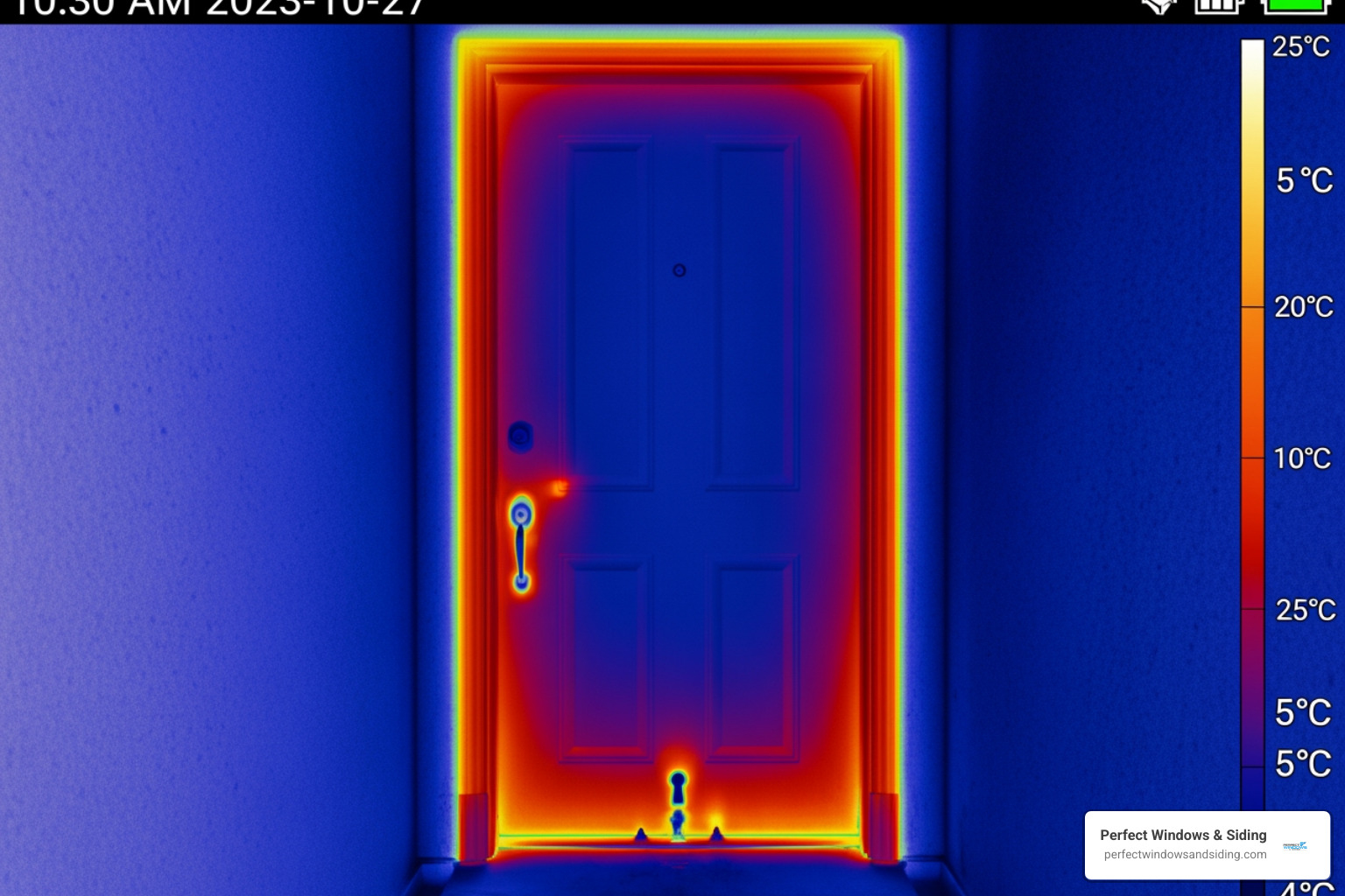 thermal camera showing heat loss - front door replacement chicago il thermal camera showing heat loss - front door replacement chicago il