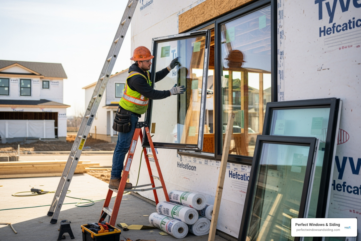 professional installer working - window installation illinois