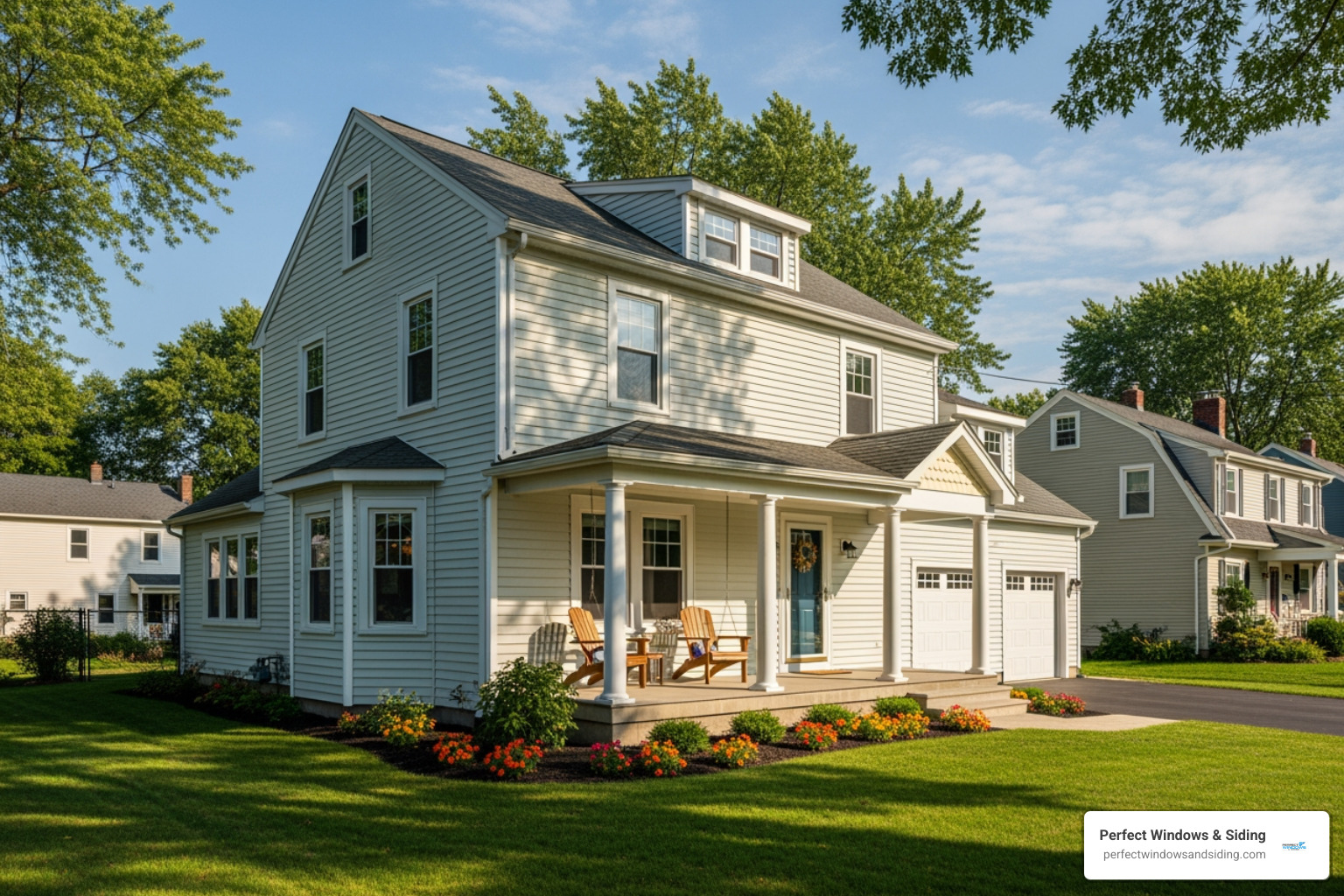 Home with classic vinyl siding - new siding Chicago