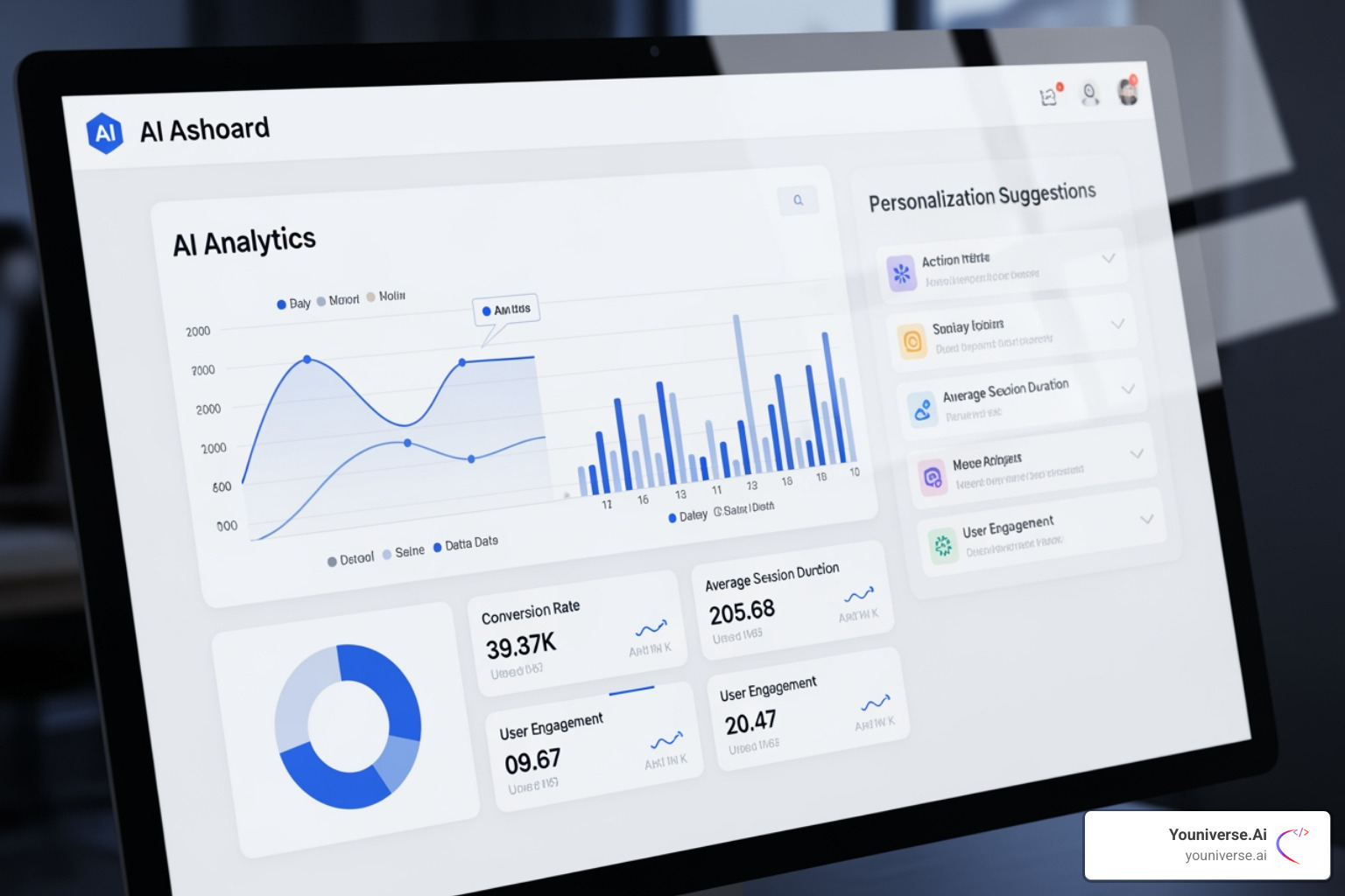 dashboard with AI-driven analytics and personalization suggestions - AI ecommerce websites