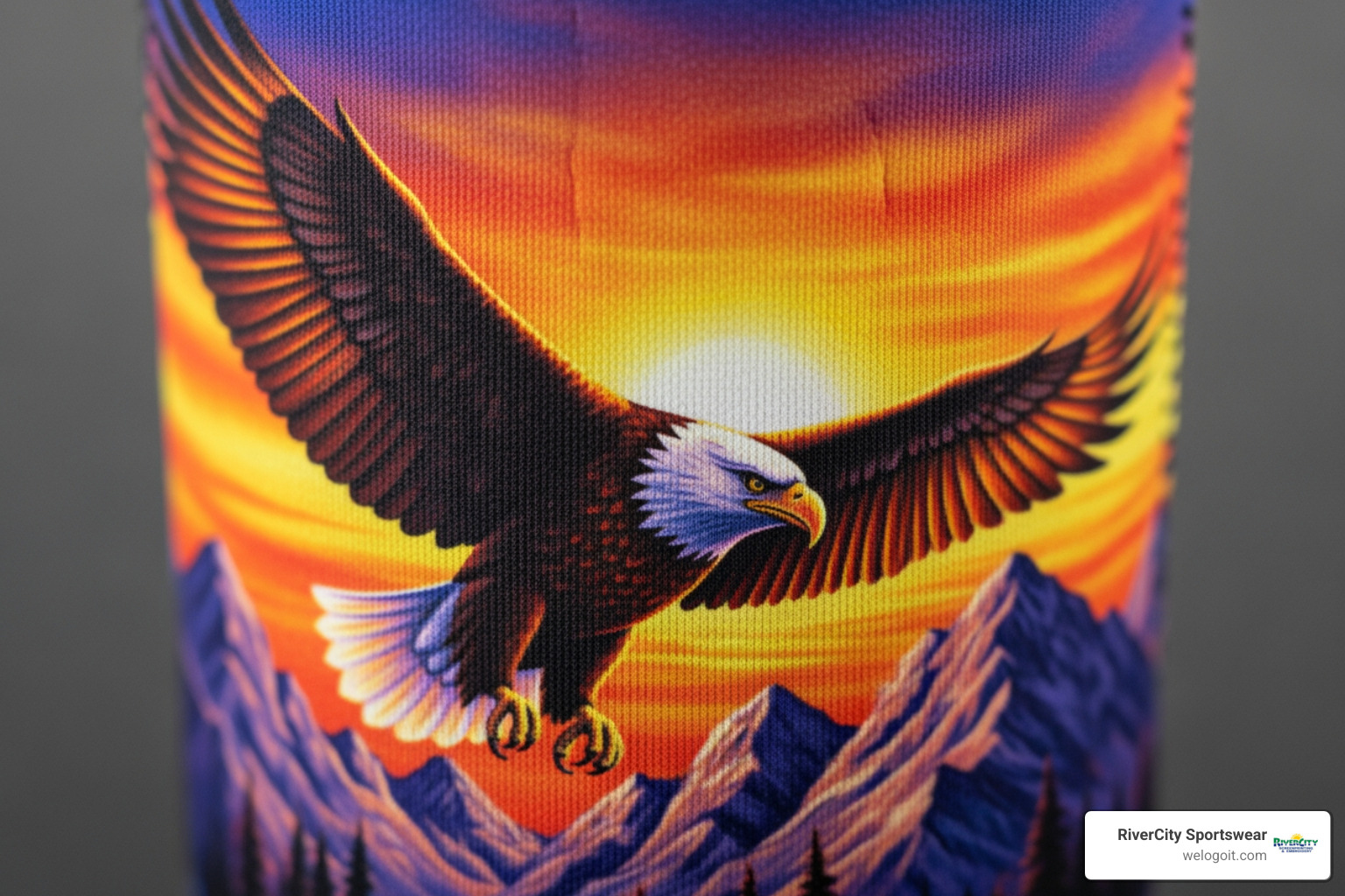 detailed, full-color koozie design - custom koozies Austin