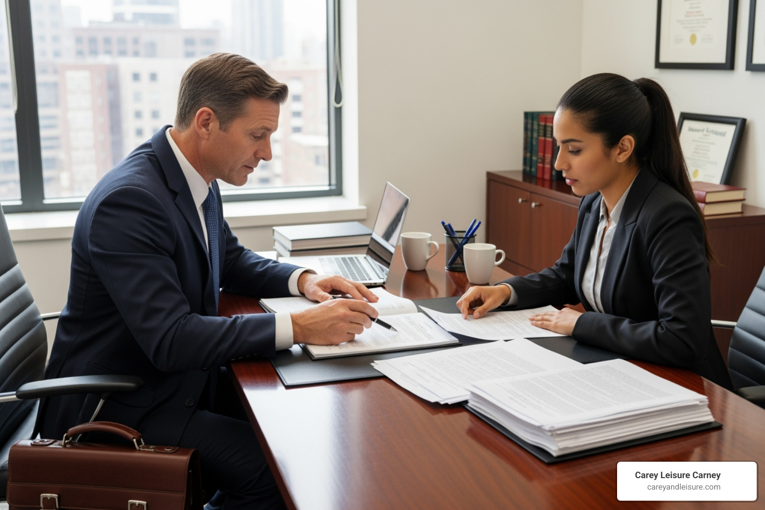 attorney consulting with a client - motorcycle accident legal services