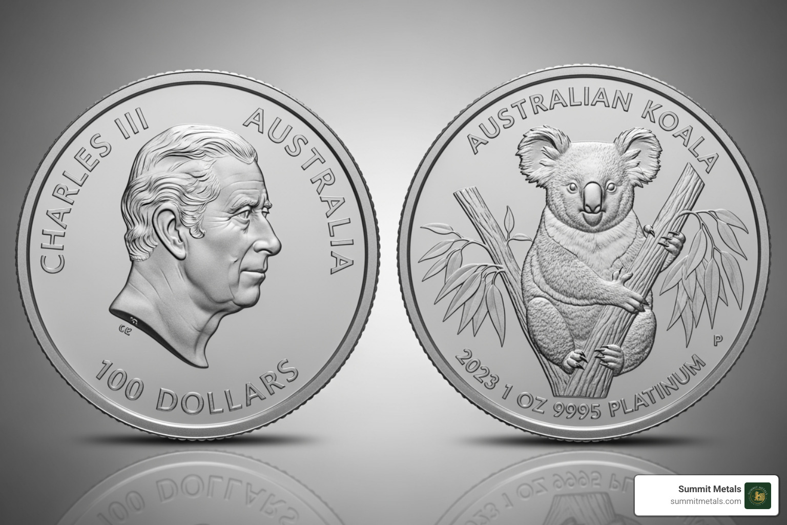 Koala Platinum Coin Obverse and Reverse - koala platinum coin
