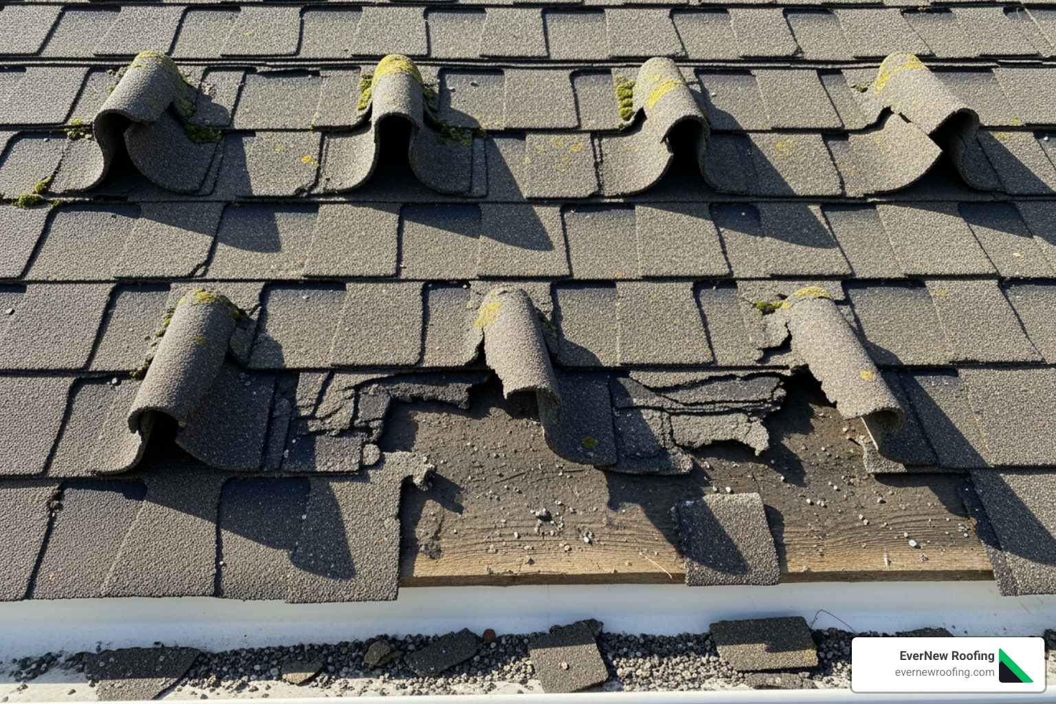 cracked and curling asphalt shingles - farmington roofing companies