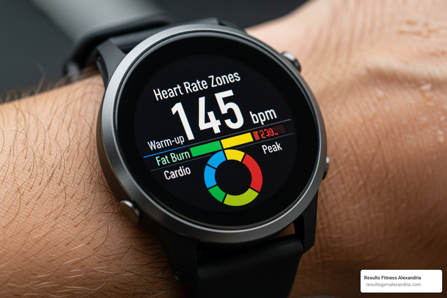 fitness watch showing heart rate zones - Anaerobic endurance training fitness watch showing heart rate zones - Anaerobic endurance training