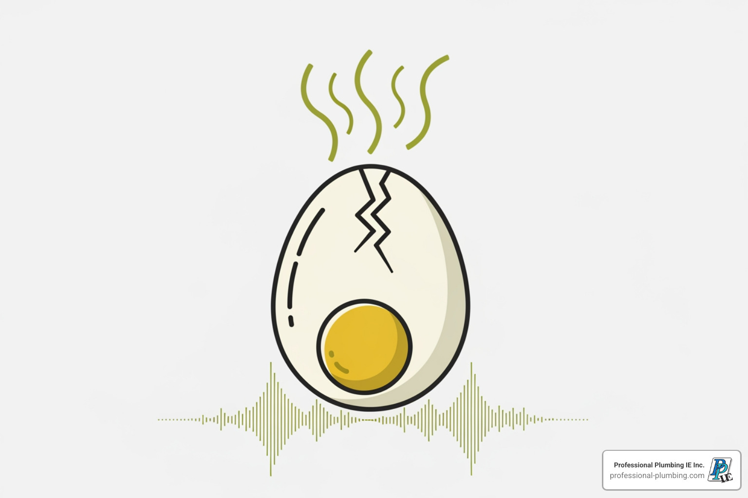 A graphic illustrating the "rotten egg" smell icon and a hissing sound wave - plumbing natural gas line A graphic illustrating the "rotten egg" smell icon and a hissing sound wave - plumbing natural gas line