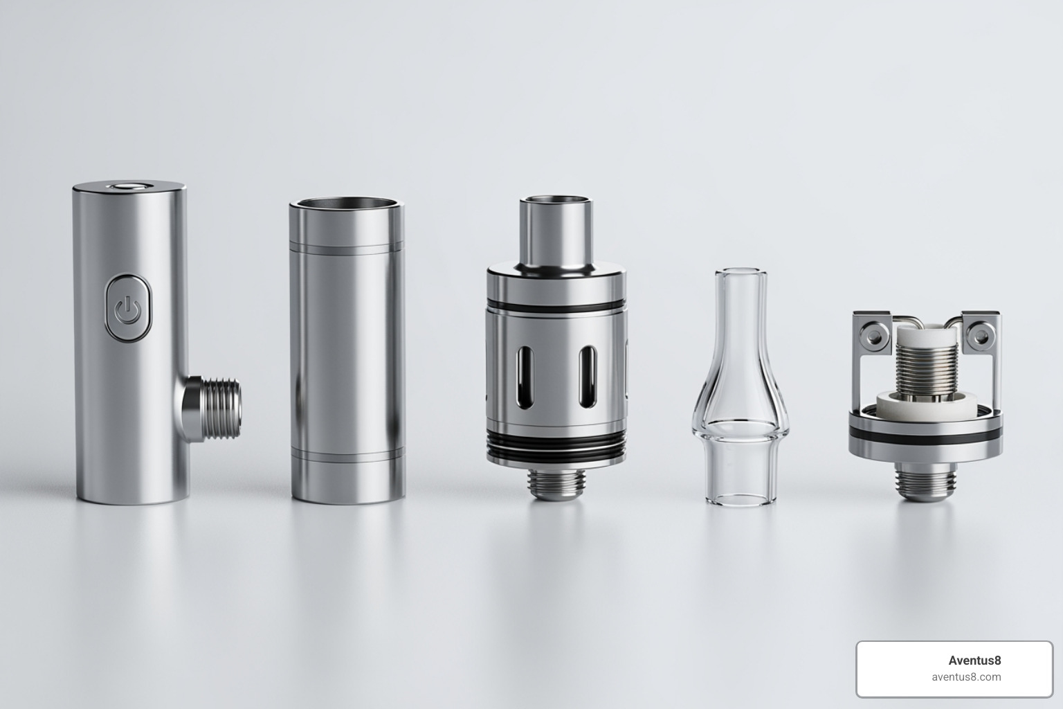 the main components of a wax pen laid out - wax pens