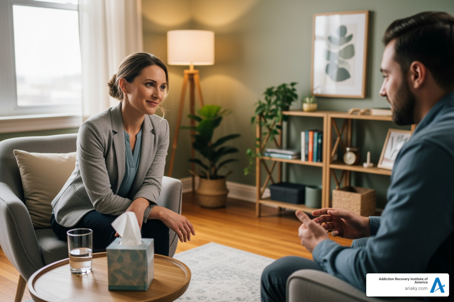 A compassionate therapist talking with a patient - Addiction recovery programs